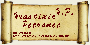 Hrastimir Petronić vizit kartica